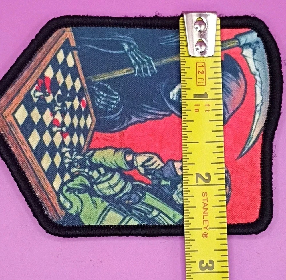 Grim Reaper vs Operator Chess Tactical Patch Hook & Loop Screen Print Embroidery