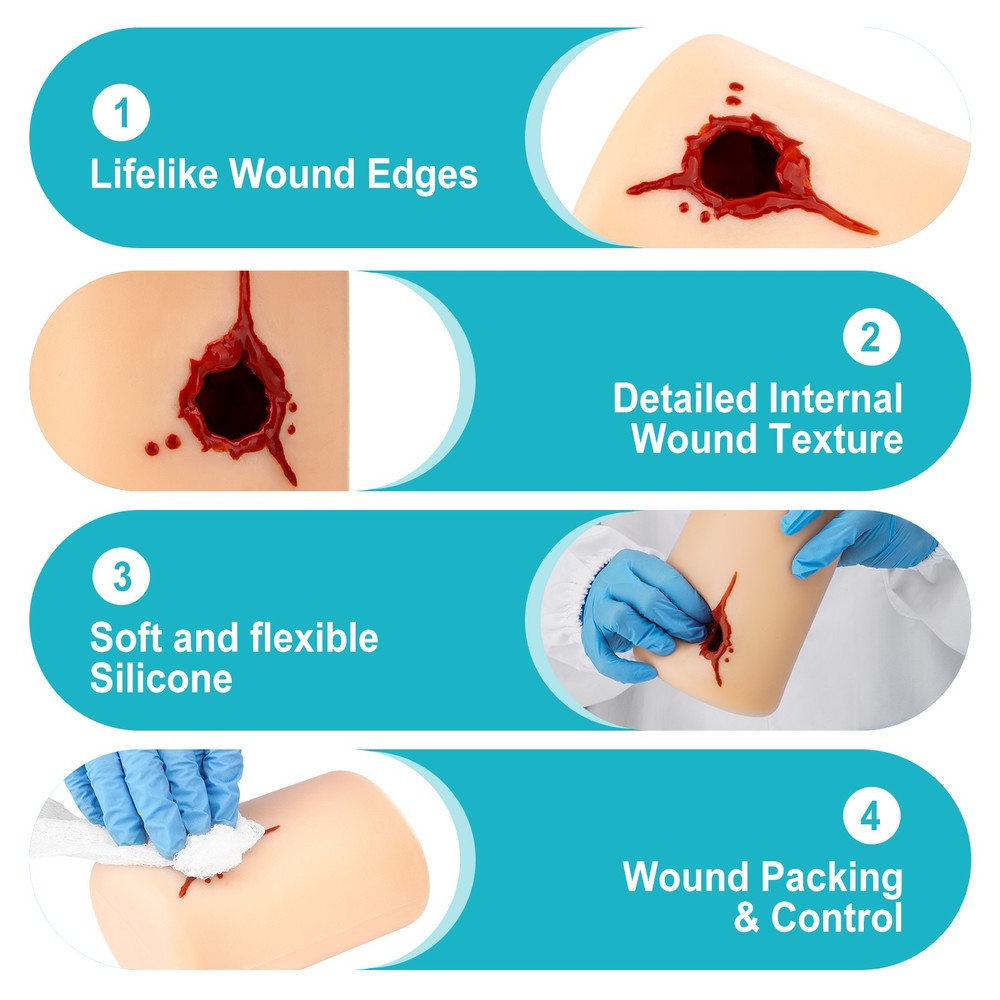 Wound Bleed Kit Wound Trainer First Aid Trainer Bleeding Trainer Kit Plastic Box