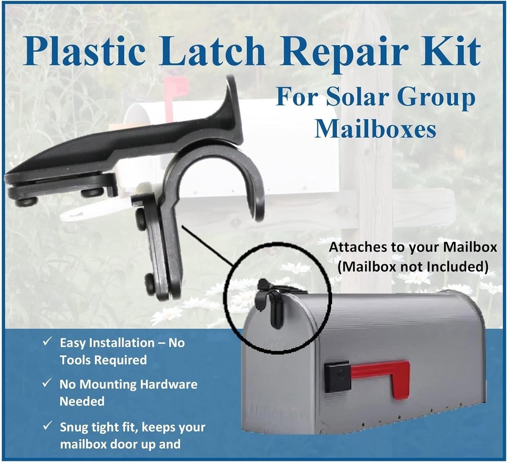 Durable Mailbox Plastic Latch Replacement Kit - Easy No-Tool Installation