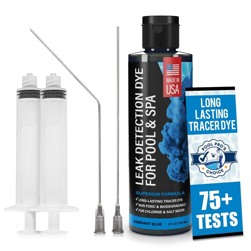 Pool Leak Detection Dye Kit - with 2 Precision Applicators - Vibrant Blue