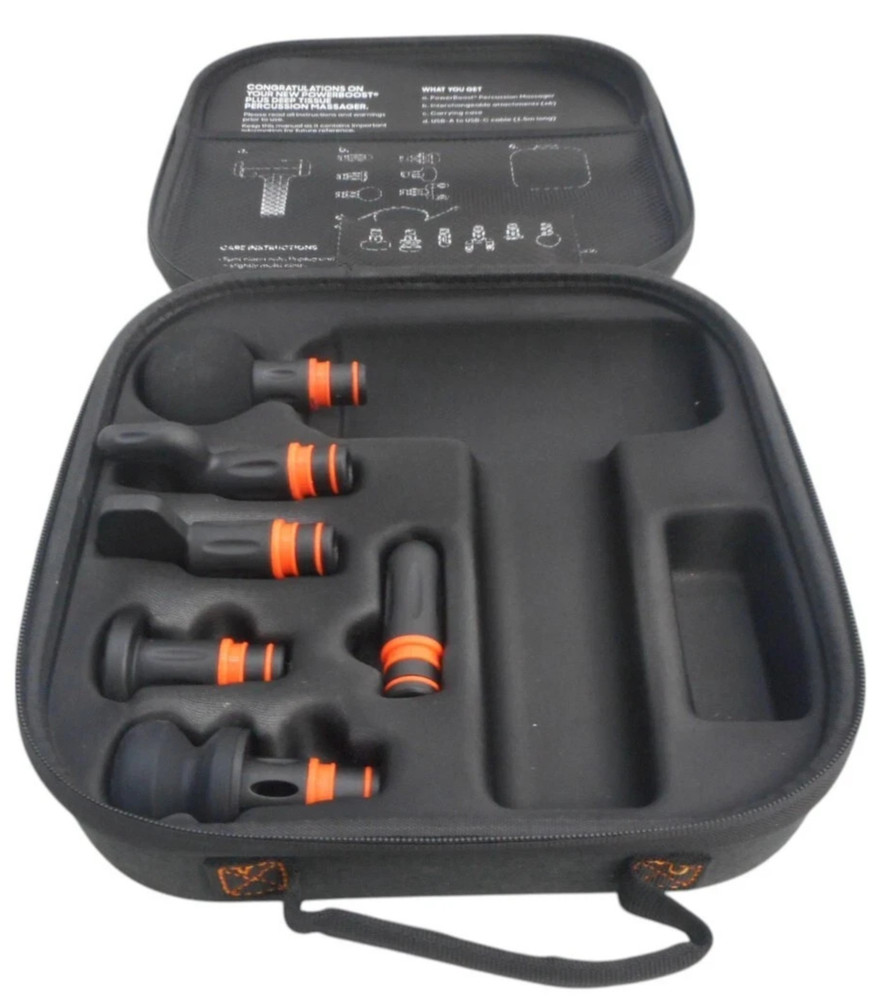 Attachments with Case For Sharper Image 1017309 Powerboost Plus Massager