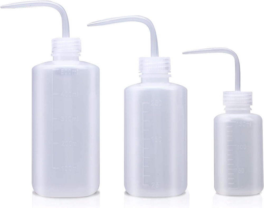 Wash Bottle, 3 Pack LDPE Squeeze Bottles, Safe Plastic Low Density Polyethylene
