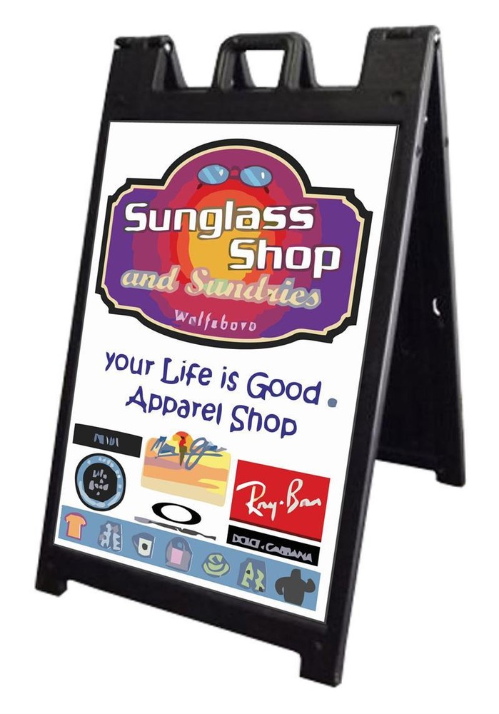 Black Signicade A-Frame - Includes 2 Full Color Prints