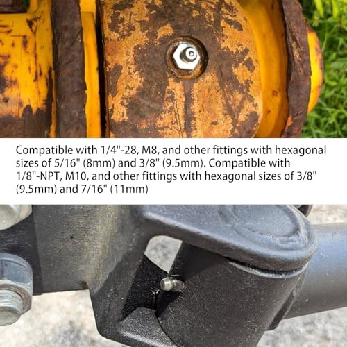 2pcs Grease Fitting Tool, 4-in-1 Zerk Fitting Tool for Installation Remover