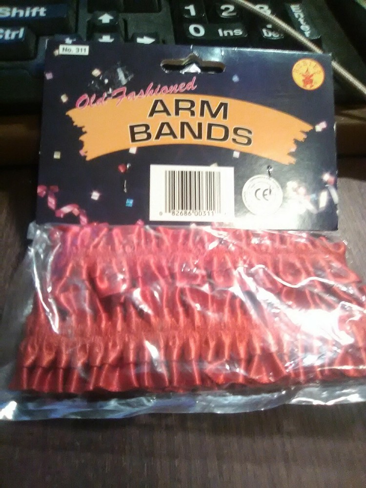 Shop~Garter/ Arm Bands Solid Red Satin Old Fashioned