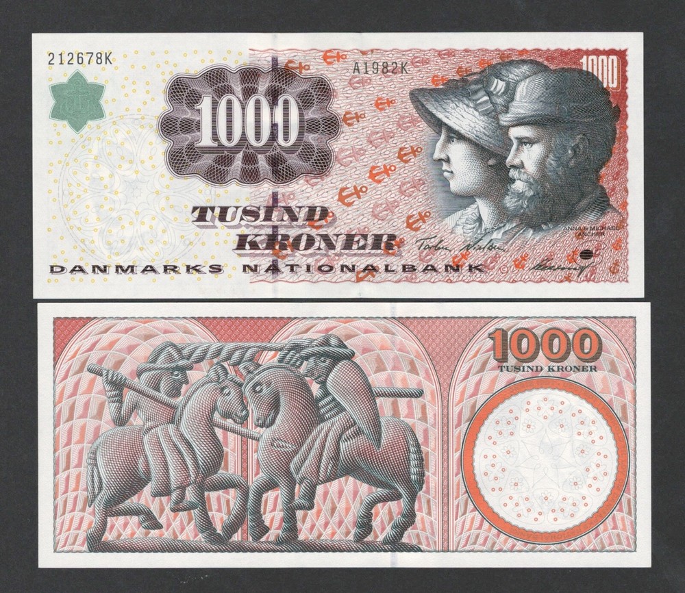 Denmark 1000 Kroner 1998 Year P-59b UNC