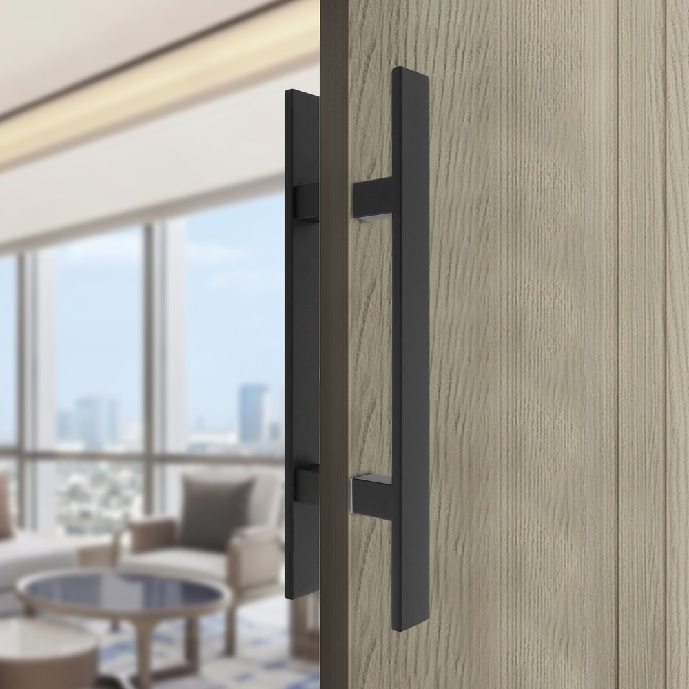 Stainless Steel Double Sided Push Pull Door Handle, H-shaped Door Pull Handle