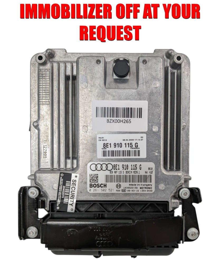 IMMO OFF 07 08 Audi A4 Quattro 2.0 AT Engine Computer Control Module ECM ECU OEM