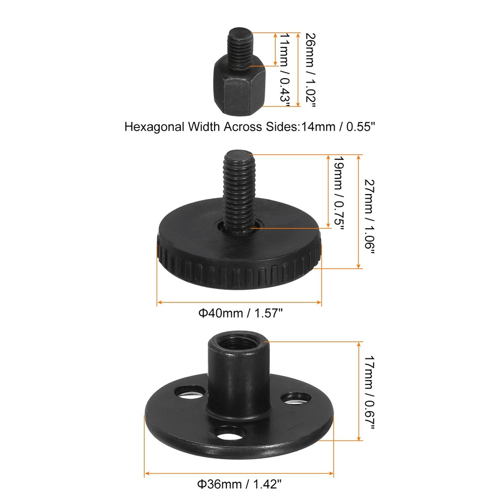 Headboard Stoppers, 2Pcs - Adjustable Bed Frame Anti-Shake (46-64mm, Black)