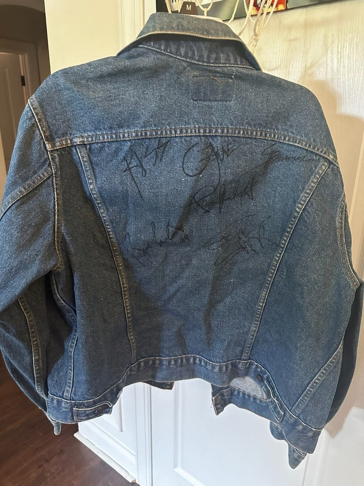 Rare Kiss Denim Jacket signed By Full Band Eric Carr era Gene Paul