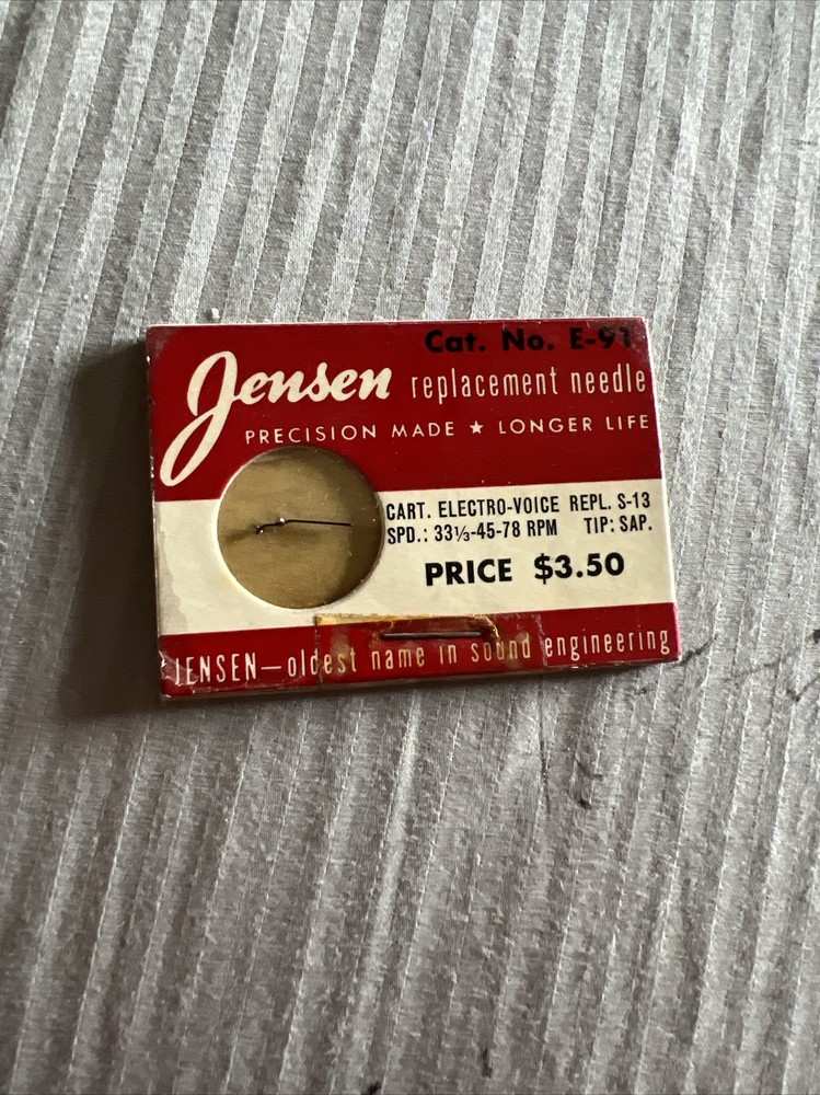 Jensen Phonograph Needle E-91, NEW (HB)