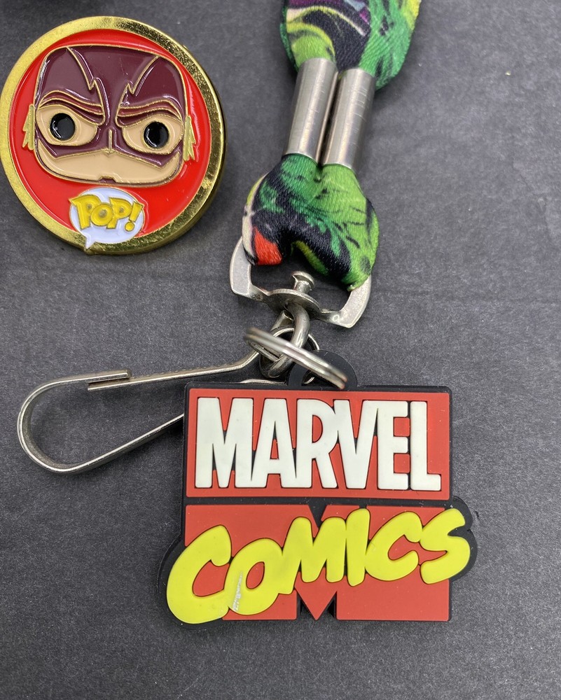 Funko POP! Pins - DC Comics The Flash Marvel Lanyard and Deadpool pin