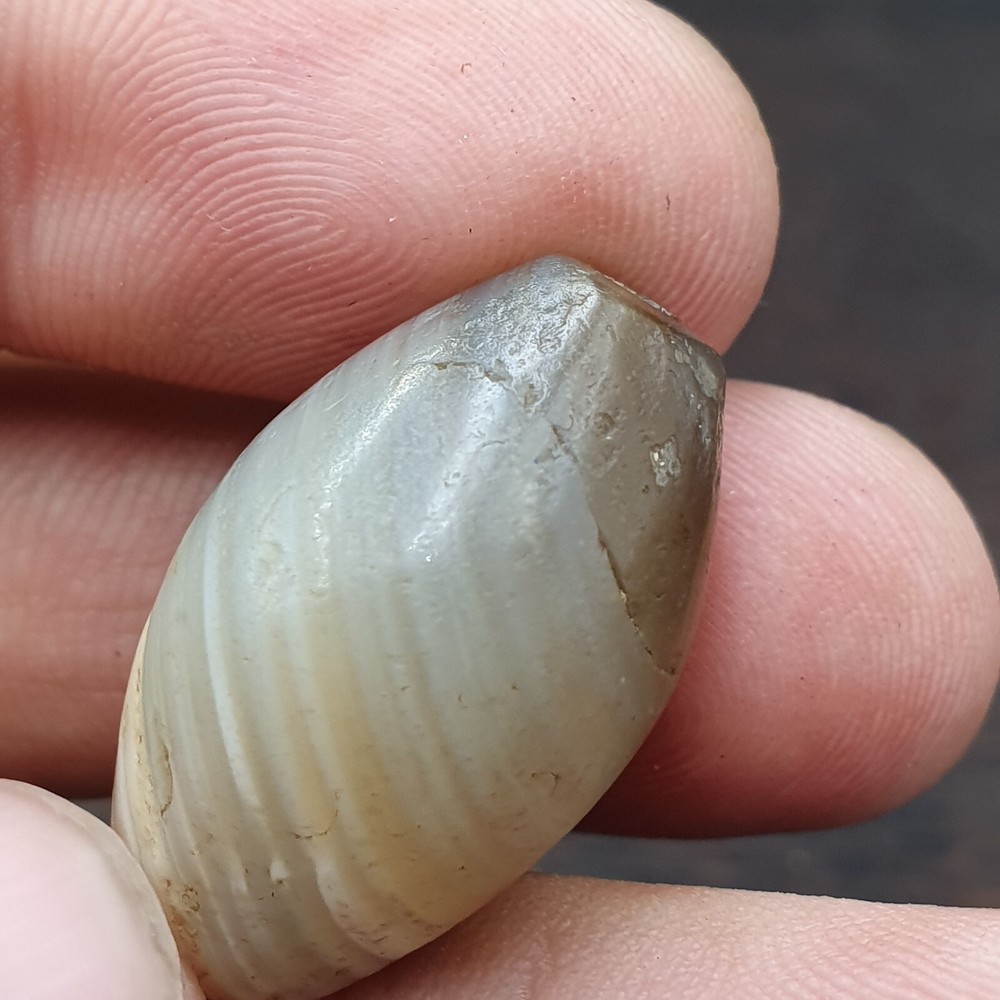 Natural Ancient Suleimani Agate Bead with Unique Eye Pattern