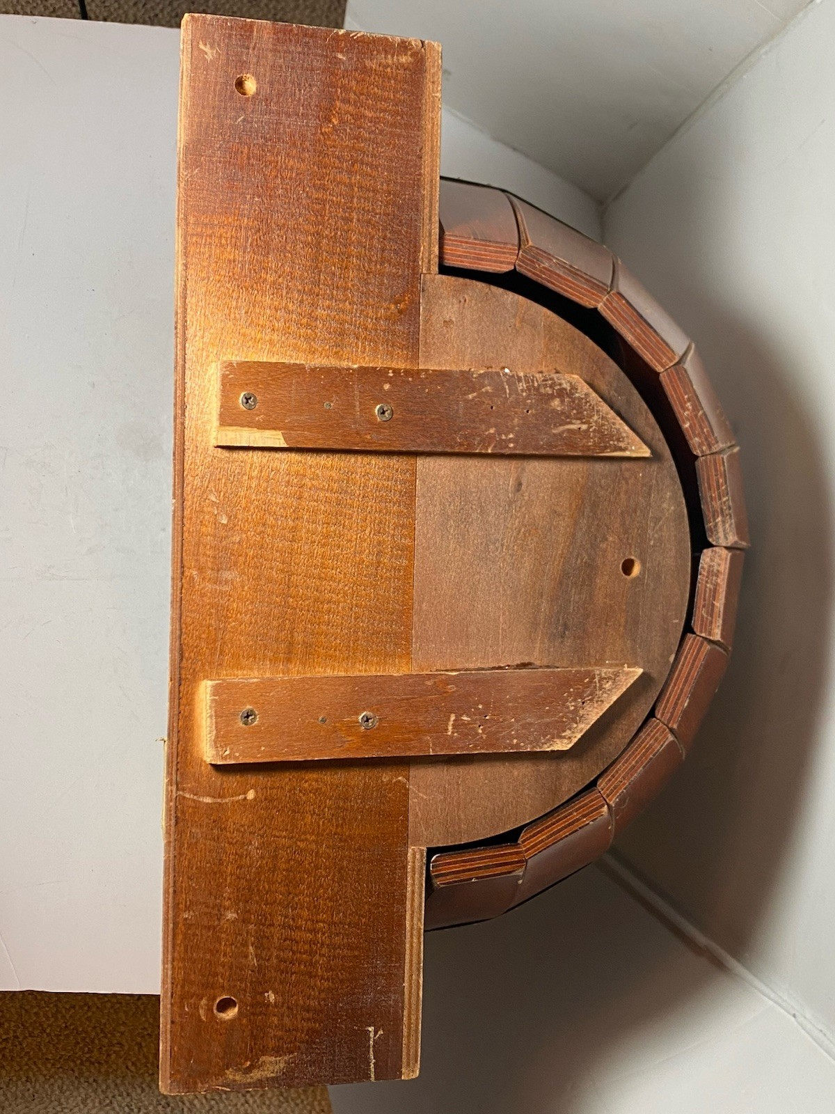 Vintage MCM Wood Barrel Bar Liquor Cabinet Man Cave She Shed