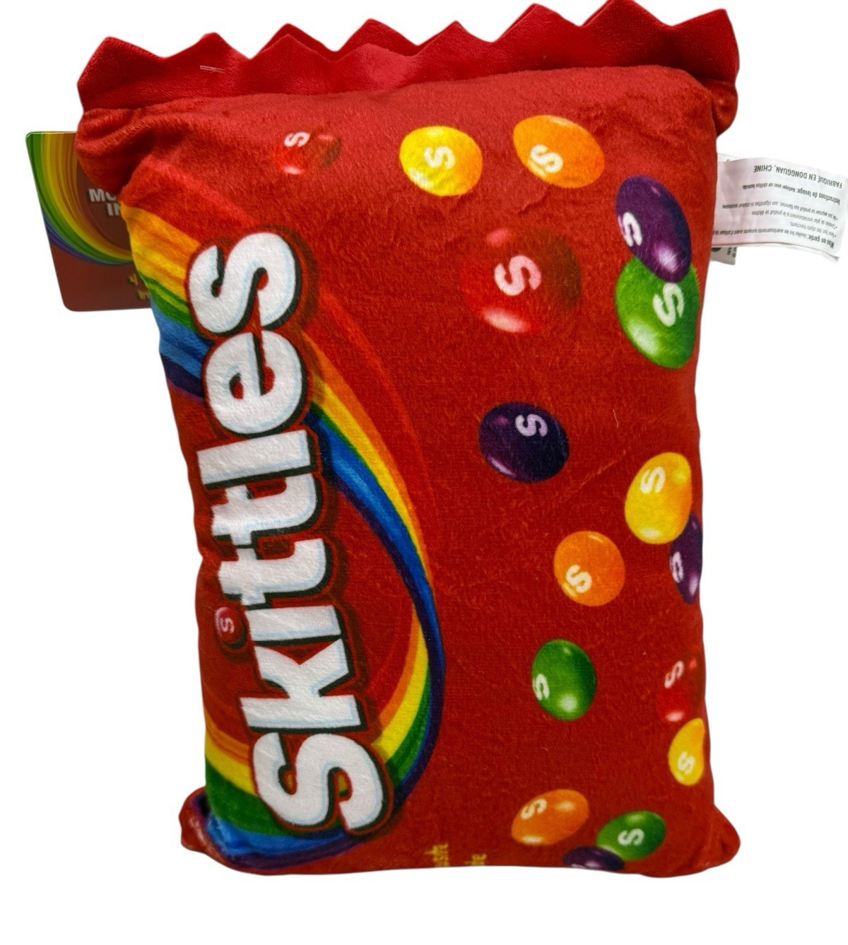 Skittles Red Throw Pillow Mini Plush Candy Pieces Inside Iscream Zipper- NWT