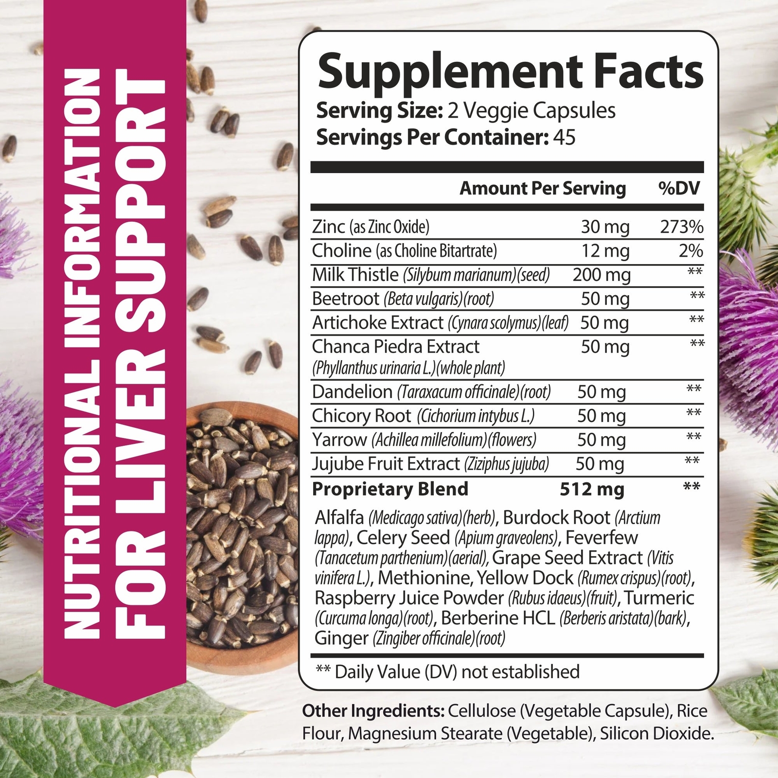 Liver Cleanse Detox & Repair Formula with Turmeric & Milk Thistle. 45 Day Supply