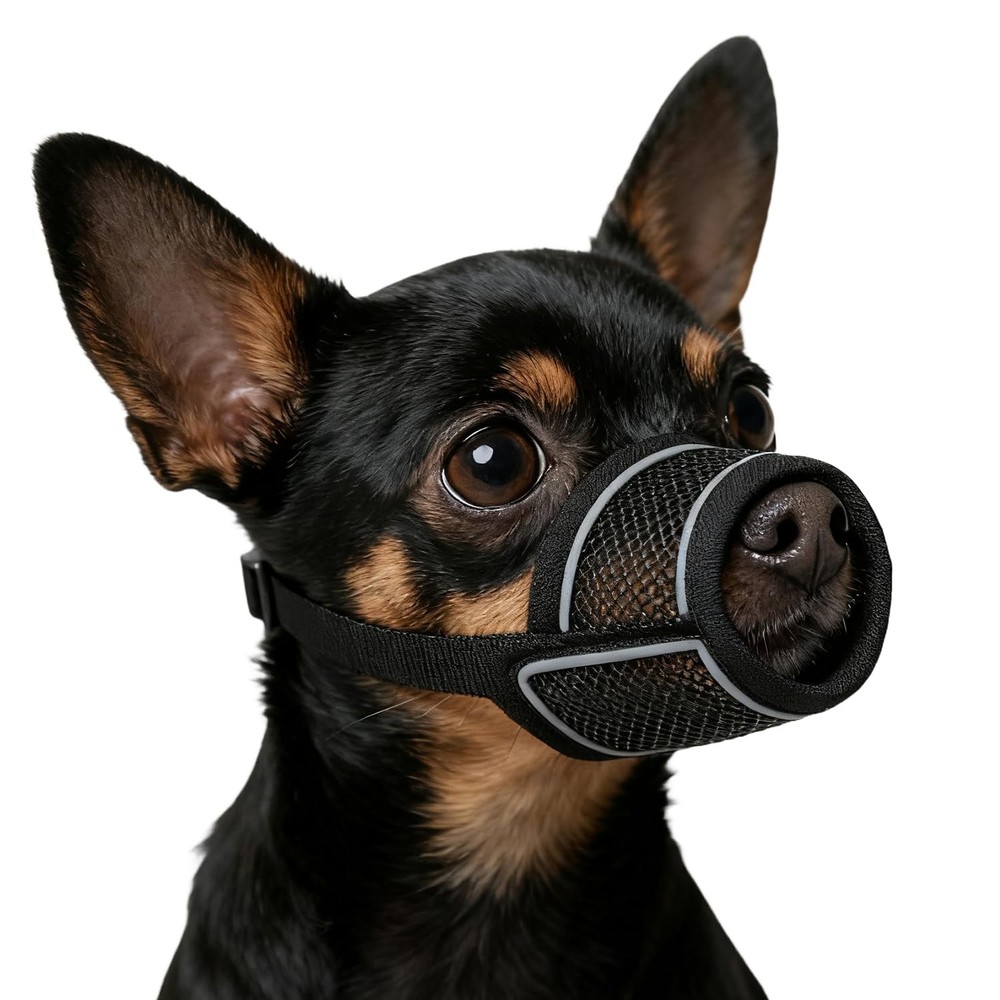 Dog Muzzle for Small, Medium, Large Breeds - Soft Mesh for Biting  Training