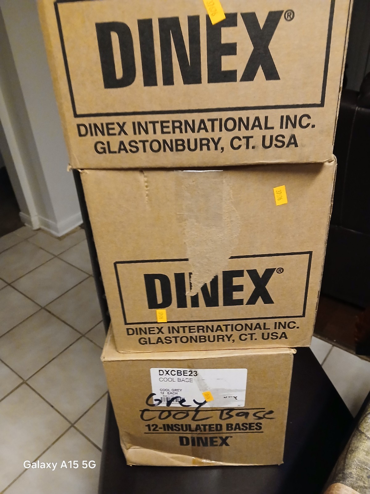 Dinex Insulated Base, Cool, 9 in. dia., Gray, PK12 BOX OF 12
