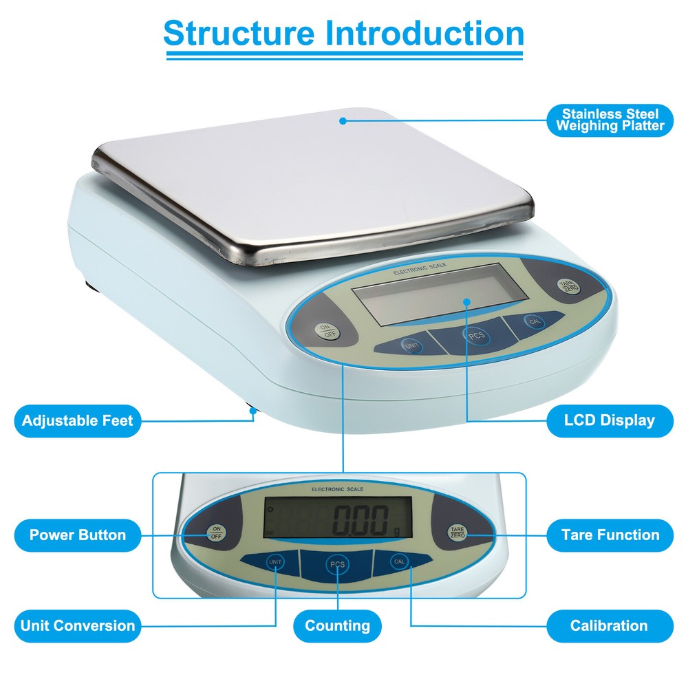 Lab Scale 5000gx0.01g High Precision Electronic Analytical Balance Sensitive