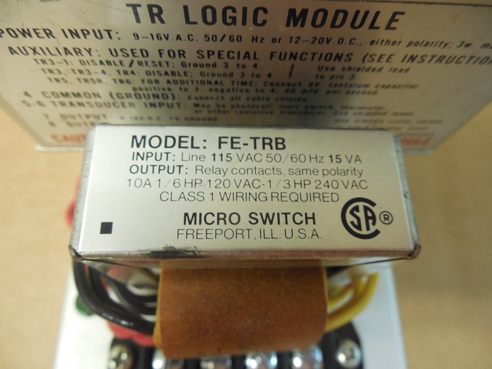 MICRO SWITCH LOGIC MODULE TR5 12-20Vdc w/ FE-TRB 15VA 15 VA & FE-2443