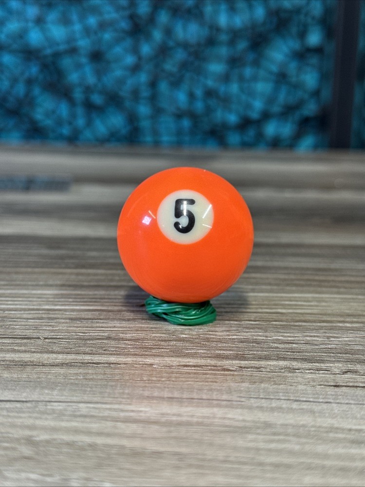 Mini Pool Ball #5 Solid Orange 1.5" Diameter Miniature Billiard Replacement Vtg