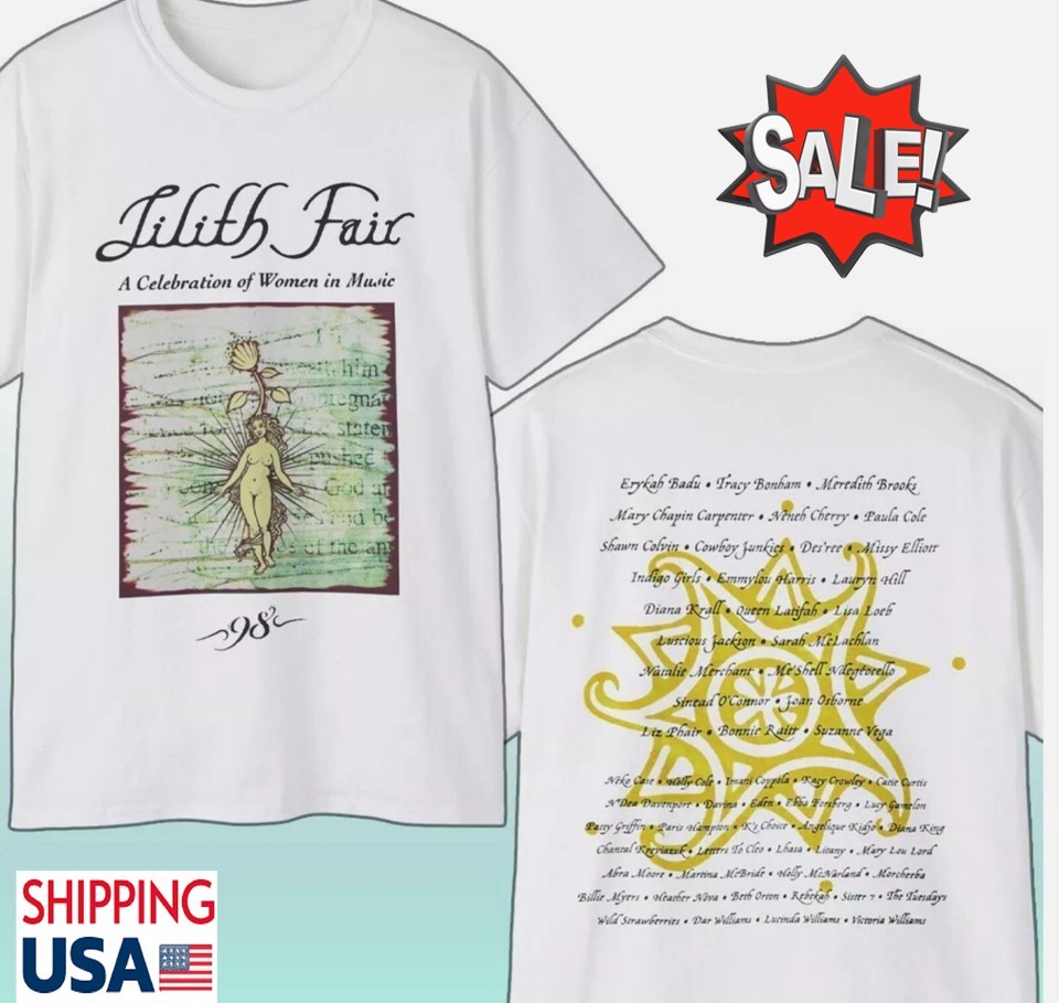 Rare Vintage 1998 Lilith Fair Shirt Double Sided Reprint SF8473