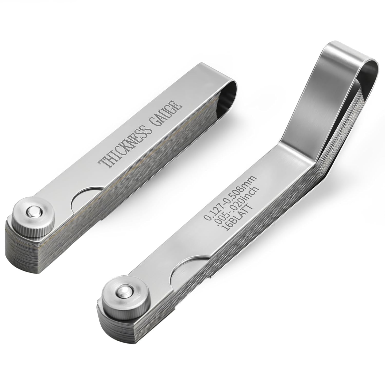 2PCS Feeler Gauges Set - Stainless Steel Feeler Gauges for Valves, Standard SAE/