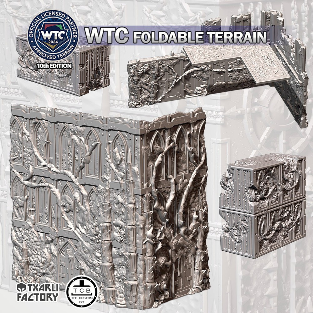40k - WTC Format Foldable Terrain Set (Nids) Tabletop Wargaming Scenery