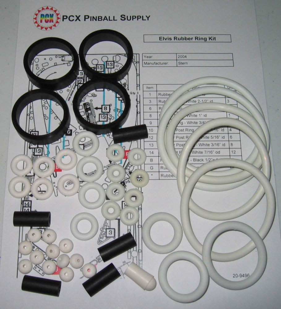 2004 Stern Elvis Pinball Machine Rubber Ring Kit