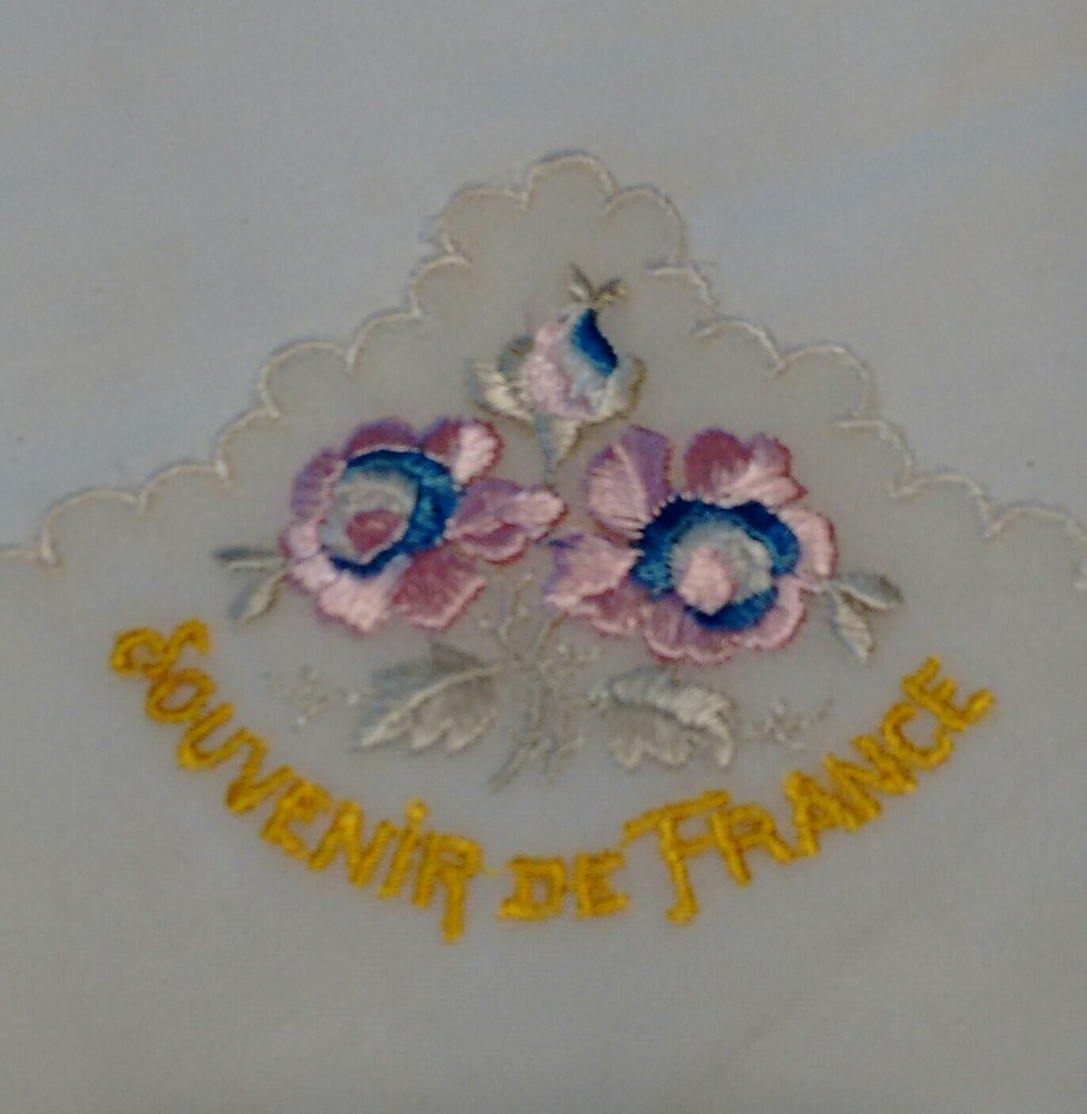 Vintage WWII Embroidered Hankerchief