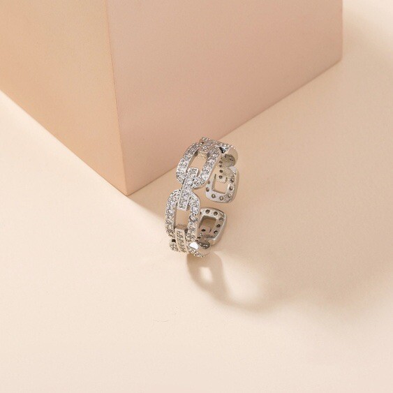 Chain Link Ring, Chain Design Ring, Adjustable Chain Link Ring Women Men Gift