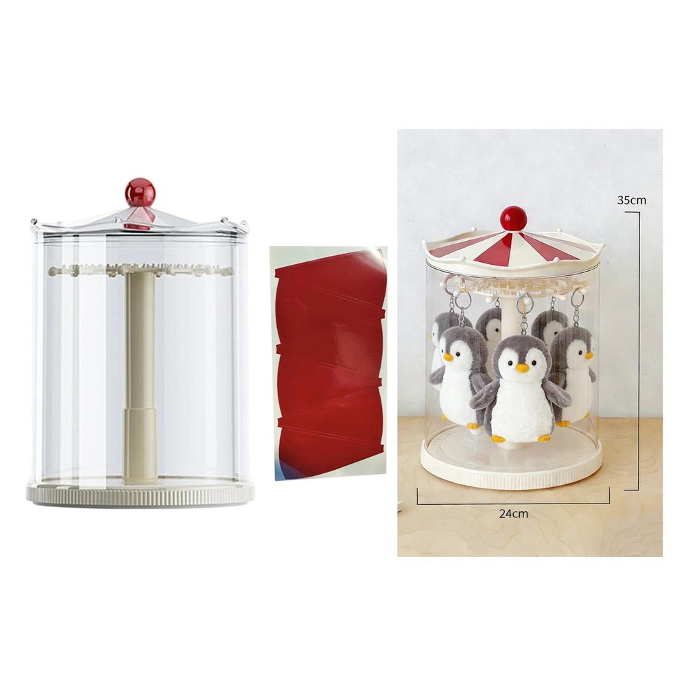 Rotating Clear Figure Display Case Organizer Space Saving Decorative Showcase