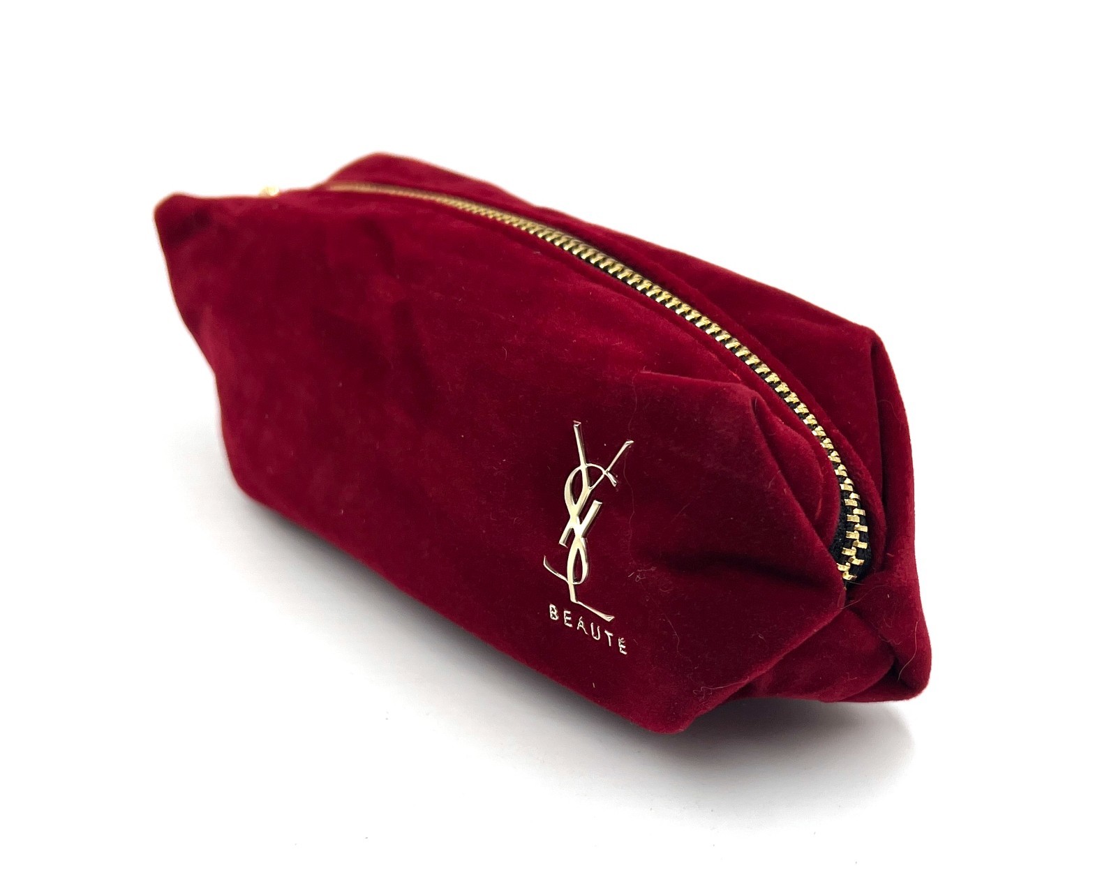 2 Bags: YSL Yves Saint Laurent Beauty Velvet Makeup Small Size Lip Bag ~ Red