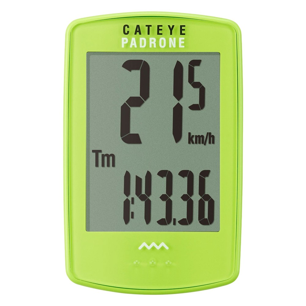 Cateye Padrone Wireless Bicycle Computer, Lime Green