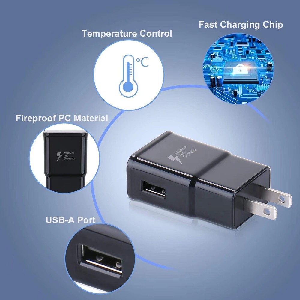 USB Fast Charger Wall Power Adapter 10Ft Long Type C Cable For Samsung Android