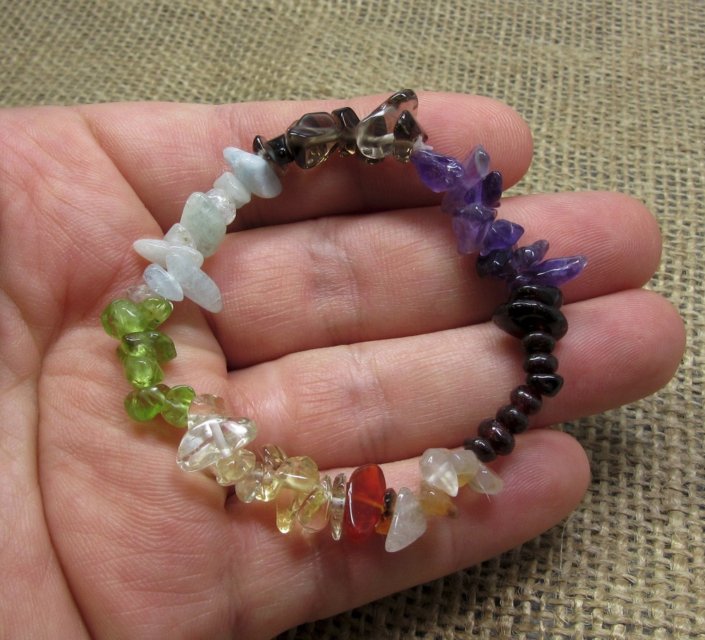 Chakra Chip Bracelet ~ Stretch ~ Crystal Healing