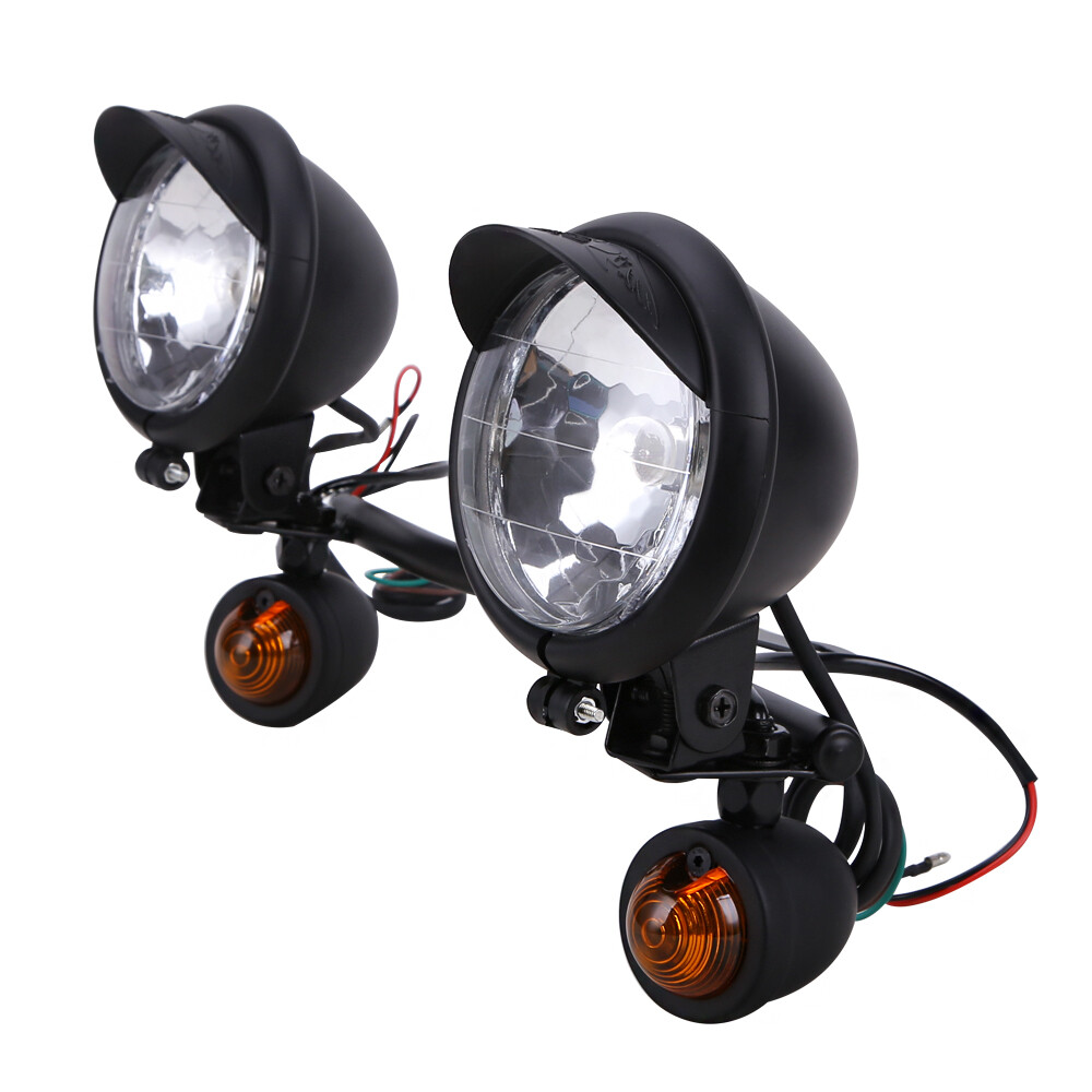 Motorcycle Driving Passing Spot Fog Turn Signal Light Bar W/ Bracket For Harley