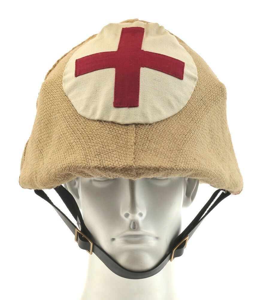 Jute Cover with Medic cross for German WW1 M1916 Stahlhelm Helmet