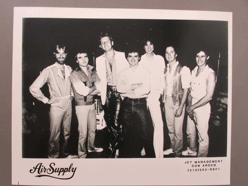 Air Supply black & white 8 X 10 glossy promo photo GROUP SHOT  !