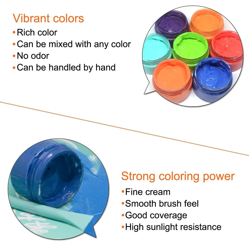 8-Color Chalk Paste Paint Set ，Chalk Ink Paste for Silk Screen Stencils,