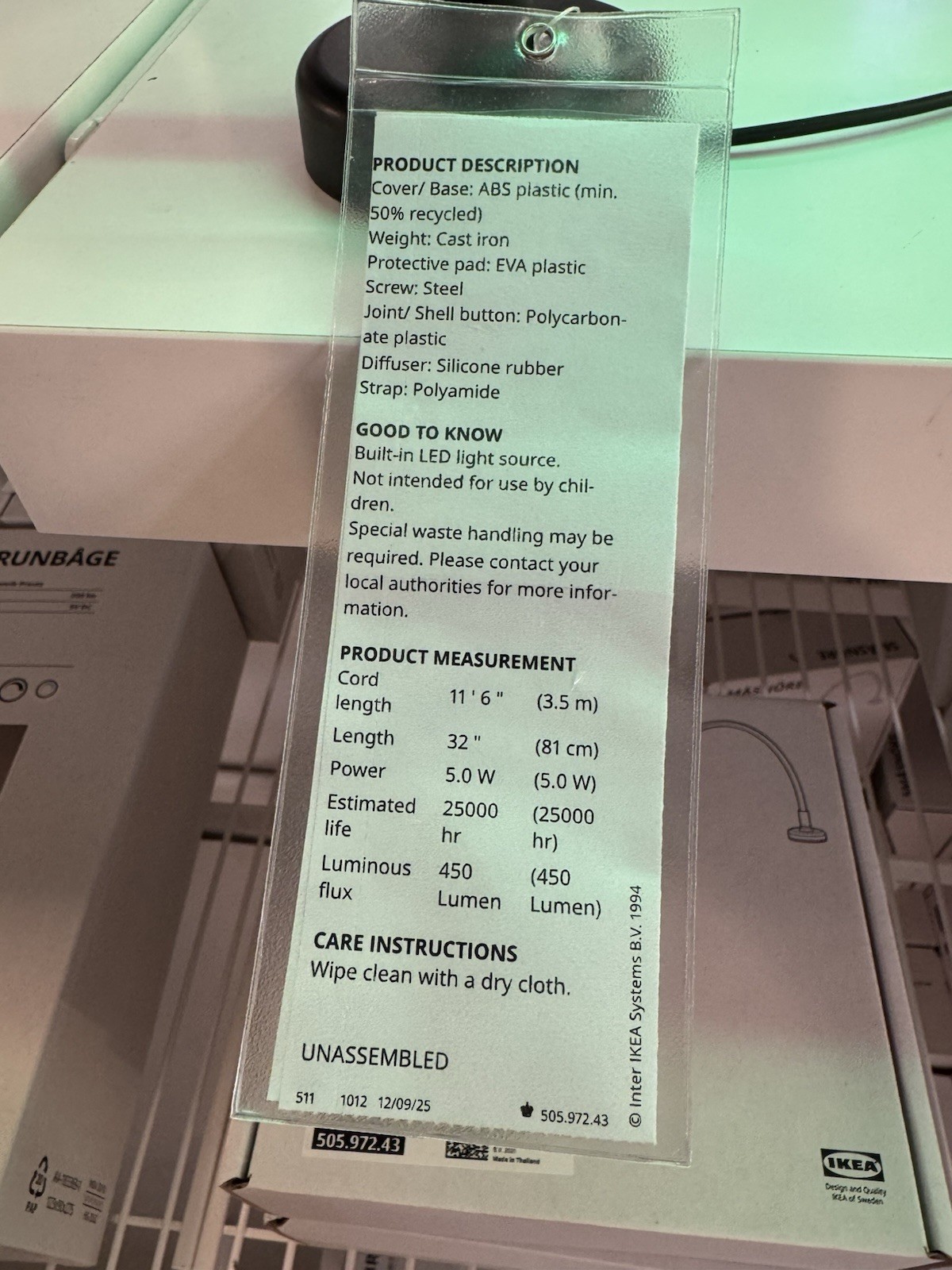IKEA SMÅSNÖRE LED Decorative Lighting Dimmable Adjustable Table Lamp New In Box