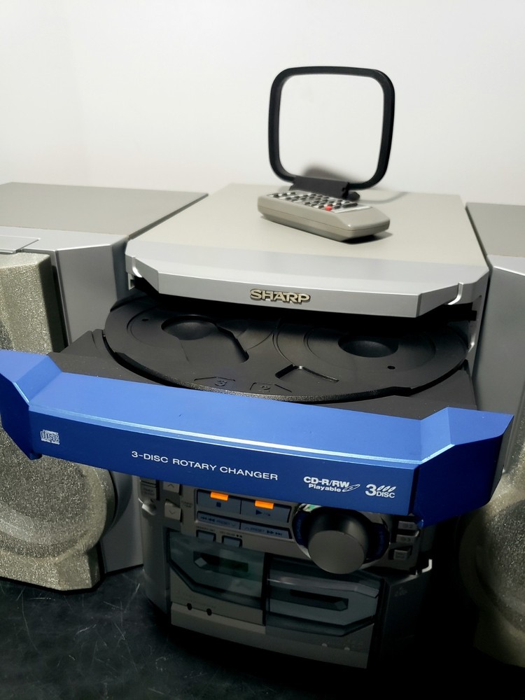 SHARP Mini Component Shelf System - CD-BA300 - Tested, Dual Sided Speakers, READ