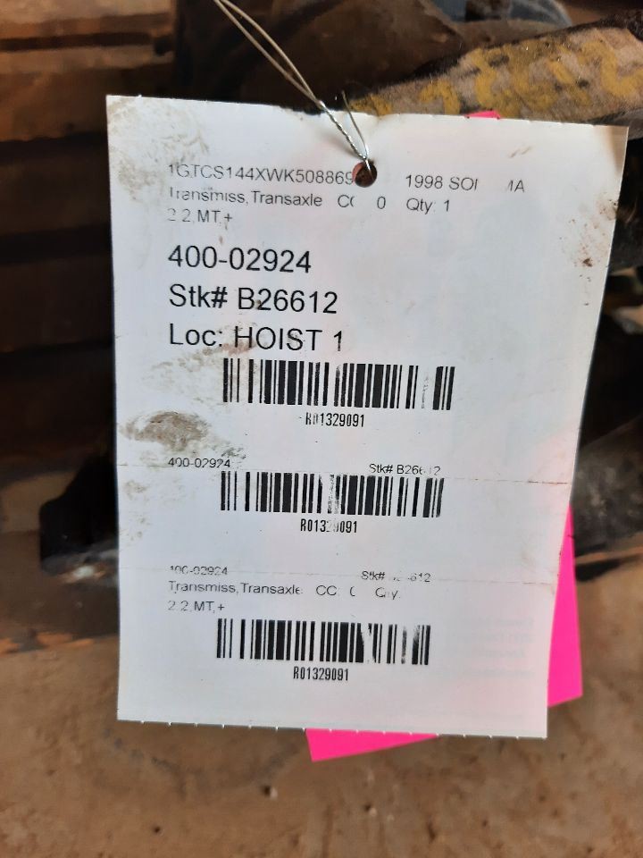 Manual Transmission 2WD 4x2 2.2L Fits 96-99 S10/S15/SONOMA 1329091