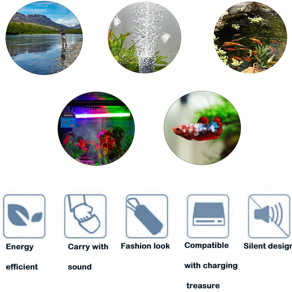 2 in 1 USB Mini Air Pump Water Pump Oxygen Aerator Aquarium Fish Tank Portable