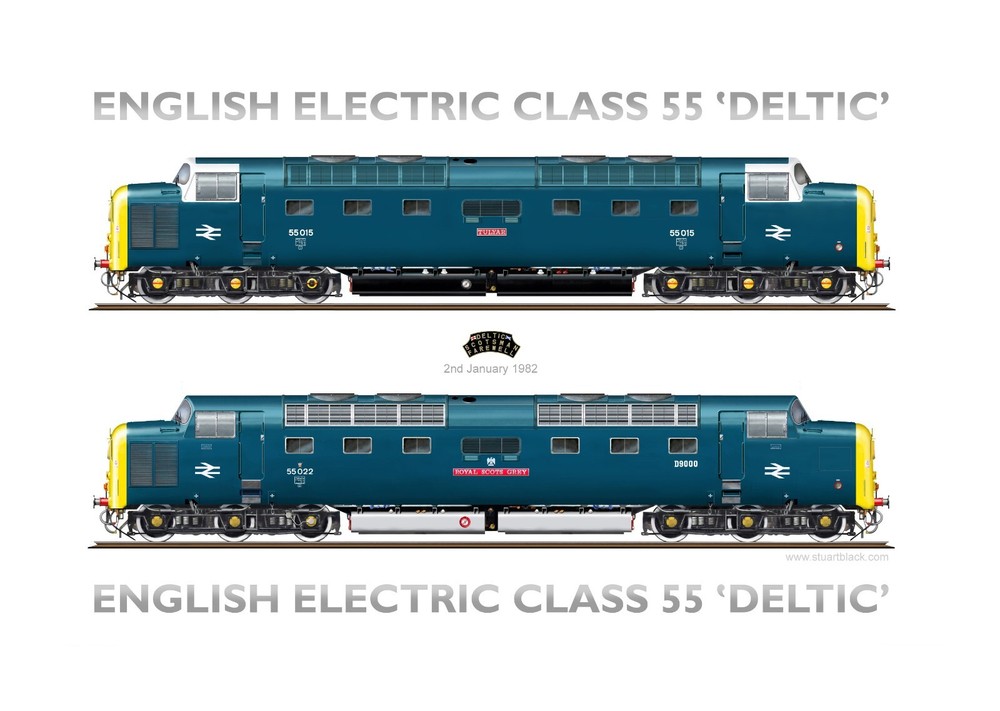 Class 55 Deltic Print - 'Deltic Scotsman Farewell'