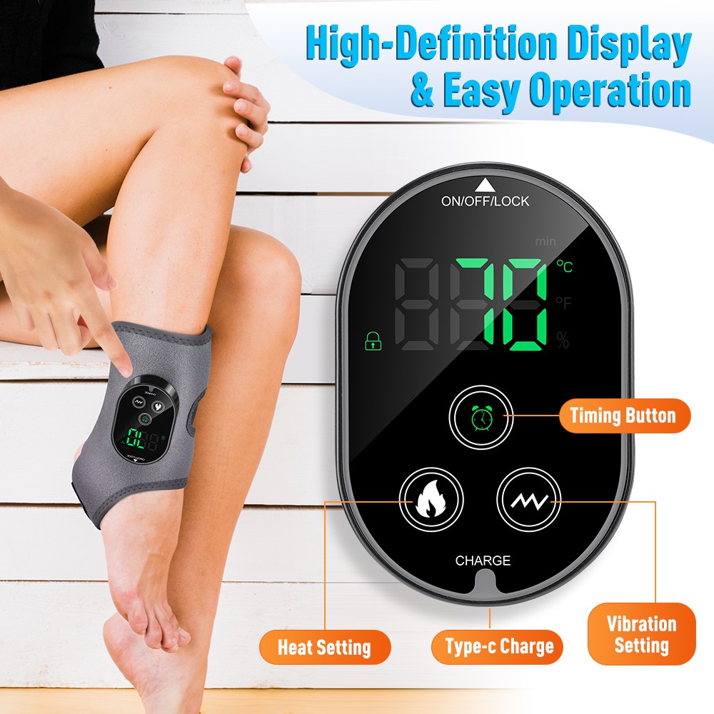Cordless Foot & Ankle Massager with Heat and Vibration