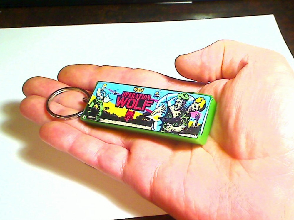 Operation Wolf Arcade Marquee Coin Door accessory Keychain