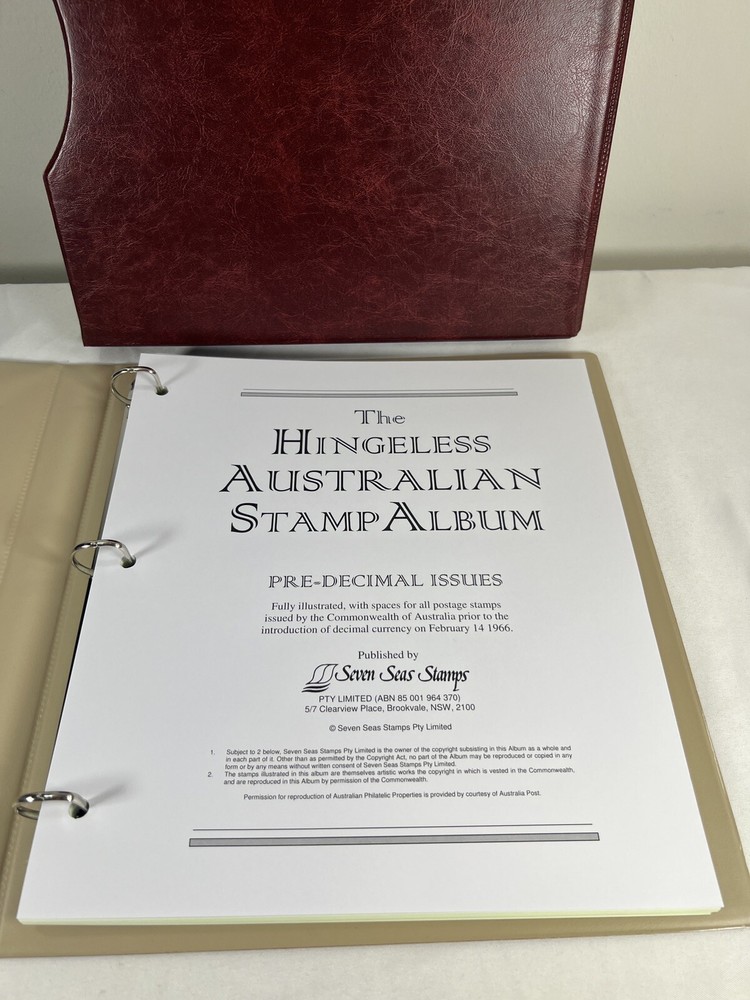 NEW Australia Pre-Decimal Hingeless Seven Seas Album + Slipcase - 1913-1965