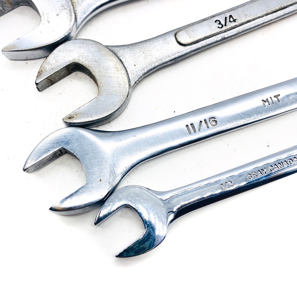 5 Pcs Gedore, Lectrolite and Assorted Open End, Combination Wrench Set