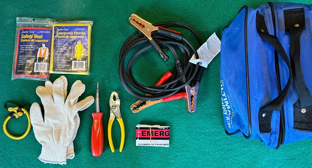 Road Safety Kit Booster Jumper Cables Tools With Handle Case